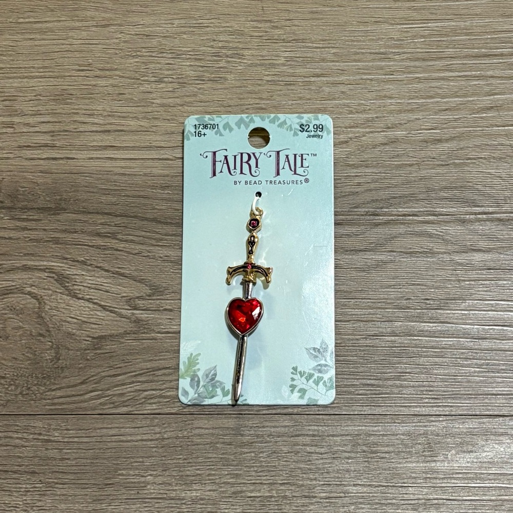 NWT Fairy Tale Sword Heart Charm
